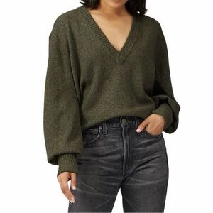 Marissa Webb Tawny V-Neck Pullover Wool Cashmere Blend Sweater